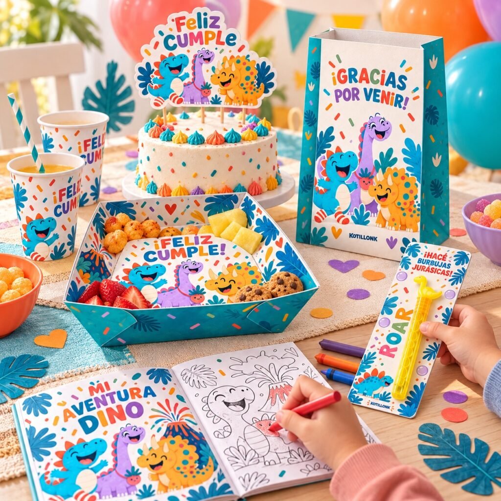 Decoración de fiesta infantil en casa con kit imprimible KotillonK
