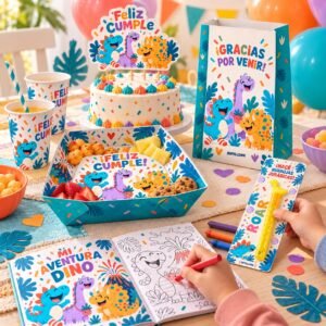 Decoración de fiesta infantil en casa con kit imprimible KotillonK
