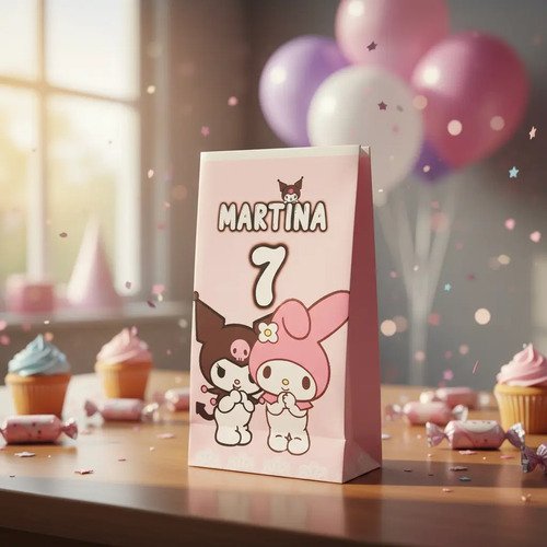 10 Bolsitas Sorpresita Personalizadas My Melody Kurumi - Imagen 2