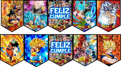 Guirnalda Banderin Cumpleaños Cartel Dragon Ball Super Naranja - Imagen 4