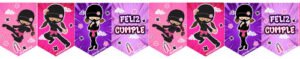 Banderin Para Decoracion Cumpleaños Niña Ninja Niña Ninja