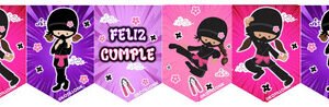 Banderin Para Decoracion Cumpleaños Niña Ninja Niña Ninja