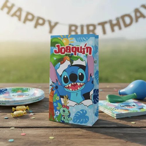 Sorpresita Bolsa Personalizadas Stich X 10 Kotillonk Bolsita