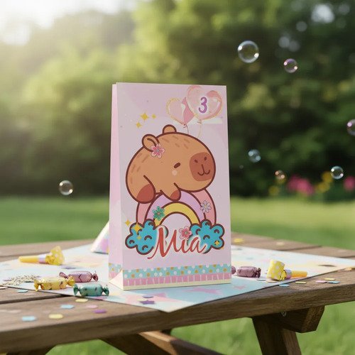 Pack 10 Bolsas / Bolsitas Sorpresitas Papel Carpiño/capibara - Imagen 2
