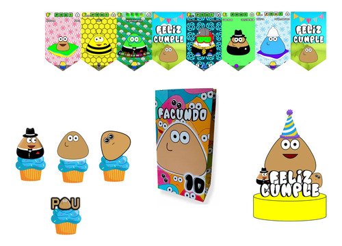 10 Bolsas Sorpresitas Cumpleaños Pou Souvenirs - Imagen 3
