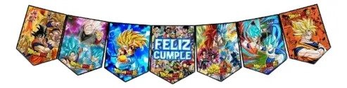 Pack Adornos Para Cumpleaños Globos Banderín Dragon Ball - Imagen 9