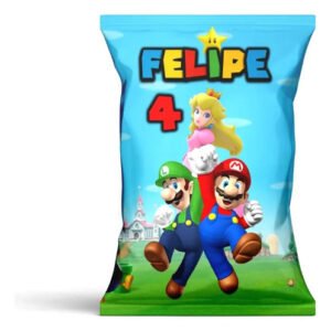 Bolsas Para Sorpresitas Chips Bags Mario Bros. 25 Unds