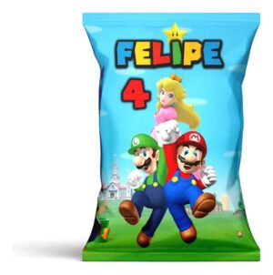 Bolsas Para Sorpresitas Chips Bags Mario Bros. 25 Unds