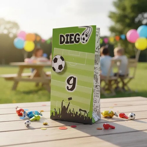 10 Bolsitas Sorpresita Personalizadas Futbol Diseño Varios - Imagen 3