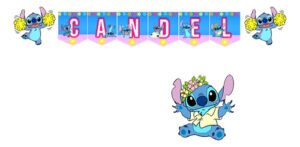 Stich Banderín, Cartel, Personalizado Con 1 Nombre Stitch