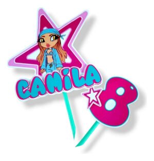 Cake Topper Tinii Adorno Para Tortas Rosa Tini