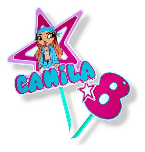 Cake Topper Tinii Adorno Para Tortas Rosa Tini