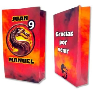 10 Bolsas Golosineras Personalizadas Mortal Kombat Kotillon