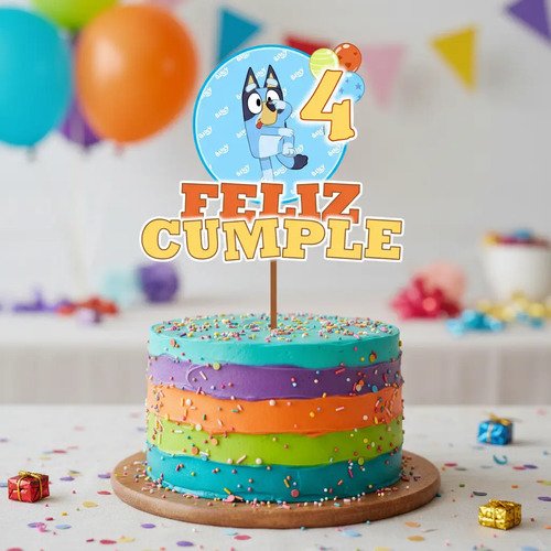 Bluy. Cake Topper Adorno Para Tortas Personalizados Agua Bluy - Imagen 2
