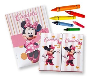 Libros Para Colorear Personalizados Minie Con Crayolas X20 K