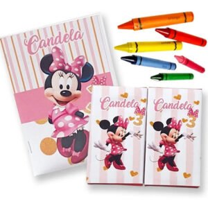 Libros Para Colorear Personalizados Minie Con Crayolas X20 K