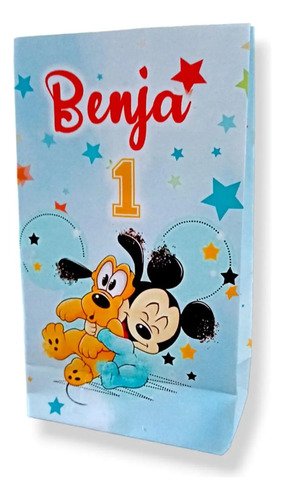 10 Bolsas Golosineras/sorpresitas Personalizadas Mickey Bebe