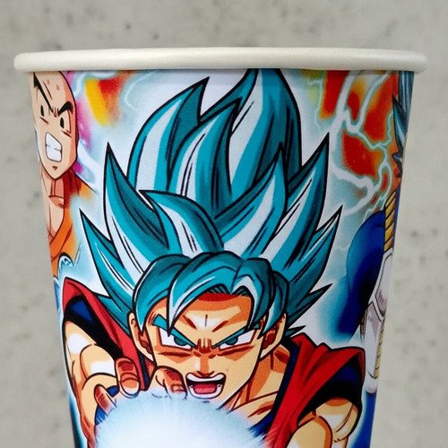 Pack 10 Vasos Descartables Cotillón Dragon Ball Azul - Imagen 2