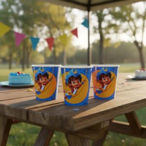Vasos Papel Decorativos Personalizados Santiago De Los Mares Azul