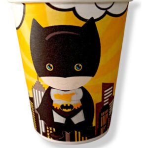 Pack 10 Vasos Descartables Cotillón Batman Bebe Amarillo