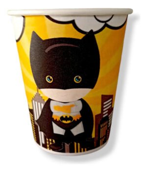 Pack 10 Vasos Descartables Cotillón Batman Bebe Amarillo