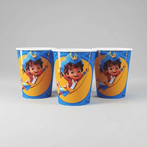 Vasos Papel Decorativos Personalizados Santiago De Los Mares Azul - Imagen 2