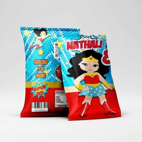 Bolsitas Tipo Chipsbags Personalizada Mujer Maravilla- K - Imagen 5