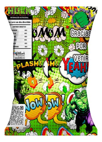Pack Bolsitas Chips Bags 10 Unid Hulk Sorpresita - Imagen 2