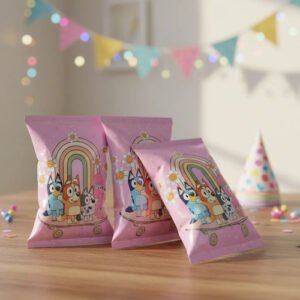 Pack Bolsitas Chips Bags 10 Unid Bluey Rosa Sorpresita
