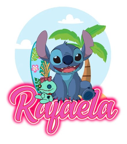 Topper O Pincho Para Torta Stich Personalizado Stitch - Imagen 3