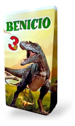 10 Bolsitas Sorpresita Personalizadas Dinosurio1- K
