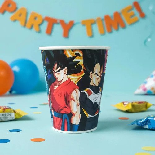 Pack 10 Vasos Descartables Cotillón Dragon Ball Azul - Imagen 4