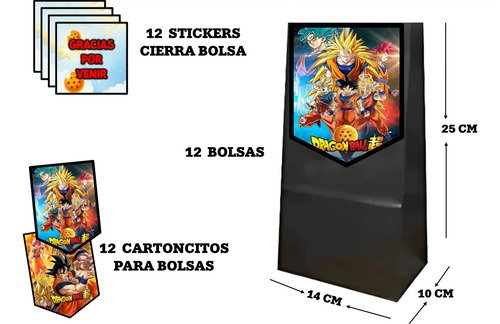 Pack Adornos Para Cumpleaños Globos Banderín Dragon Ball - Imagen 6