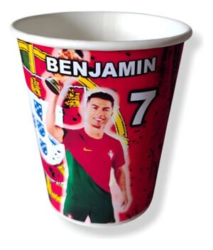 Pack 10 Vasos Descartables Cotillón Cr7 Cristiano Ronaldo Azul