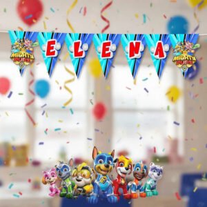 Pawpatroll 1 Banderín Cartel, Nombre Azul Paw Patrol 1