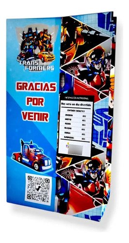 10 Bolsas Golosineras/sorpresitas Personalizadas Transformer - Imagen 2