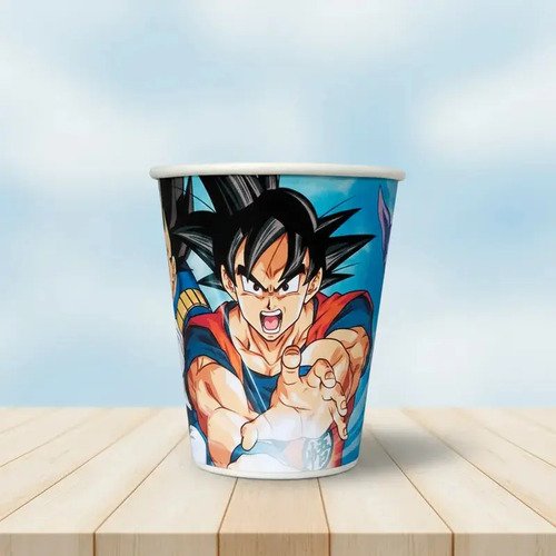 Pack 10 Vasos Descartables Cotillón Dragon Ball Azul - Imagen 5