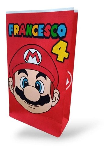25 Bolsas Sorpresitas Cumpleaños Mario Bros. Y Sus Amigos -k Rojo Mario Bros Y Sus Amigos - Imagen 4