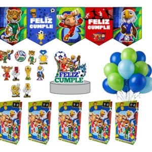 Pack 16 Globos Banderín Adorno Para Torta Bolsas Copa Futbol