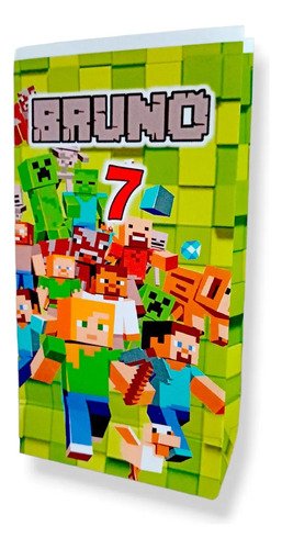 Bolsas Minecraf Cumpleaños, Fiesta Infantil X 30 Multicolor Minecraft
