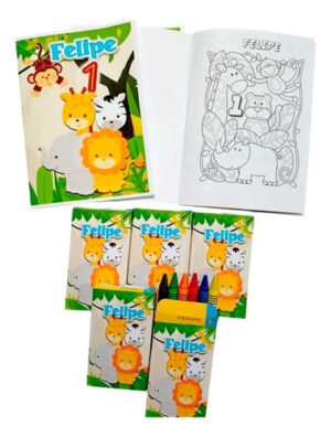 25 Libros Para Colorear Souvenir Animales De La Selva - K