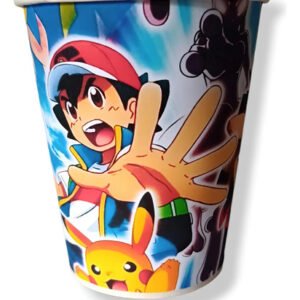 Pack 10 Vasos Descartables Cotillón Pokemon Personalizable Azul