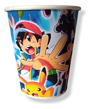 Pack 10 Vasos Descartables Cotillón Pokemon Personalizable Azul