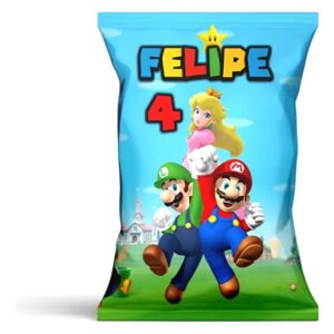 Bolsas Para Sorpresitas Chips Bags Mario Bros. 10 Unid