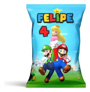 Bolsas Para Sorpresitas Chips Bags Mario Bros. 10 Unid