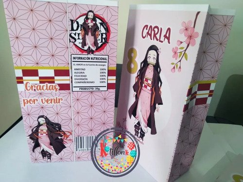 35 Bolsas Golosineras, Sorpresitas Cumpleaños Nezuko-k - Imagen 3