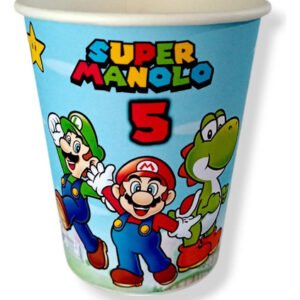 Pack 10 Vasos Descartables Cotillón Super Mario Agua