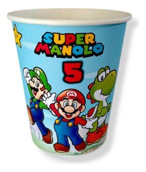 Pack 10 Vasos Descartables Cotillón Super Mario Agua