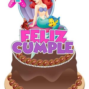 Sirenita Cake Topper Adorno Para Tortas Personalizados La Sirenita