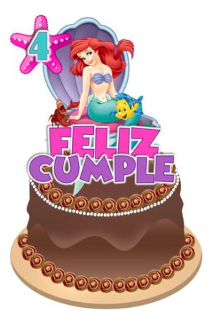 Sirenita Cake Topper Adorno Para Tortas Personalizados La Sirenita